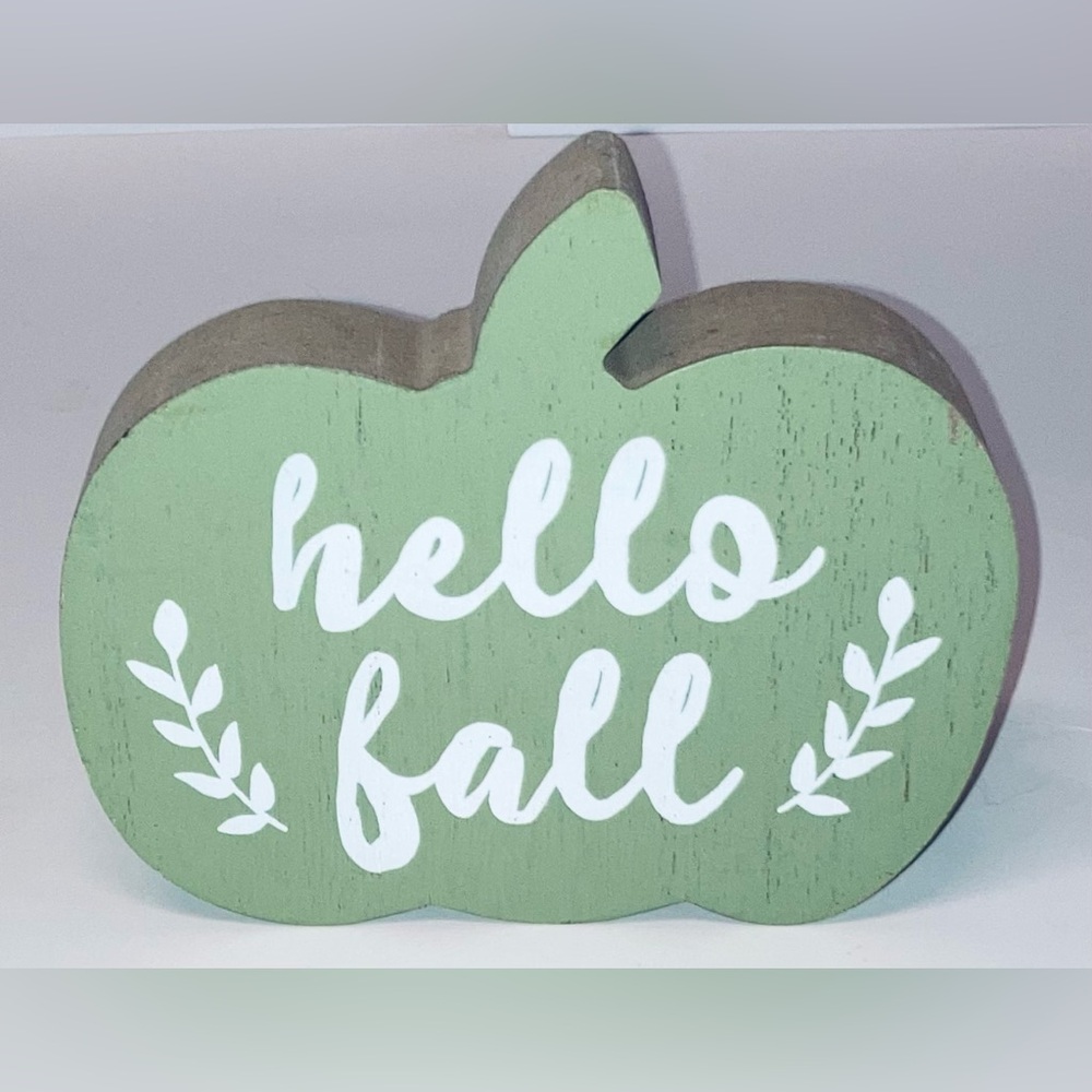 Hobby Lobby Fall Decor Pumpkin Wood Sign “Hello Fall” - NEW!